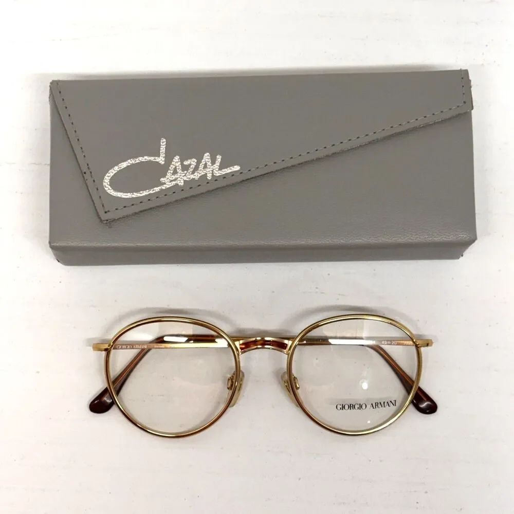 Vtg Giorgio Armani 152 764 Eyeglass Frames 49-20 140 Brown Tortoise Made Italy